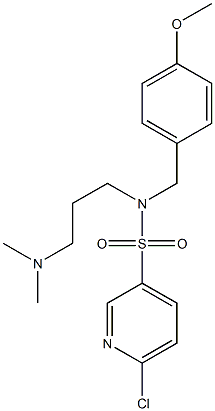 6-chloro-N-(3-(dimethylamino)propyl)-N-(4-methoxybenzyl)pyridine-3-sulfonamide Struktur