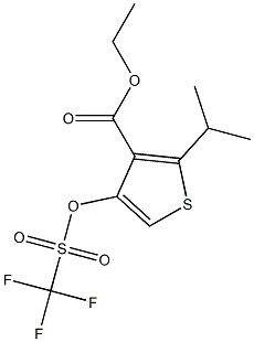 ethyl 2-isopropyl-4-(trifluoromethylsulfonyloxy)thiophene-3-carboxylate Struktur