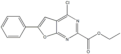 ethyl 4-chloro-6-phenylfuro[2,3-d]pyrimidine-2-carboxylate Struktur