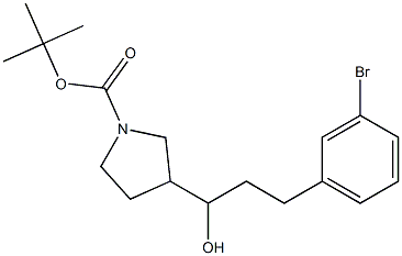 tert-butyl 3-(3-(3-bromophenyl)-1-hydroxypropyl)pyrrolidine-1-carboxylate Struktur