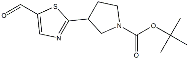 tert-butyl 3-(5-formylthiazol-2-yl)pyrrolidine-1-carboxylate Struktur