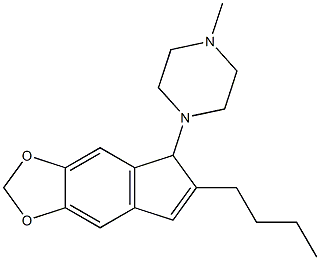 1-(6-butyl-5H-indeno[5,6-d][1,3]dioxol-5-yl)-4-methylpiperazine Struktur