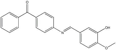 {4-[(3-hydroxy-4-methoxybenzylidene)amino]phenyl}(phenyl)methanone Struktur