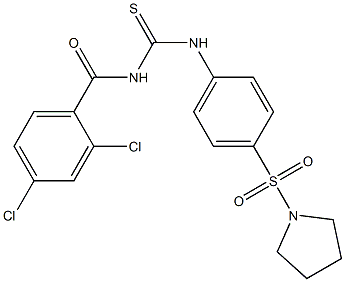 2,4-dichloro-N-({[4-(1-pyrrolidinylsulfonyl)phenyl]amino}carbonothioyl)benzamide Struktur