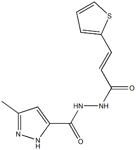 3-methyl-N'-[3-(2-thienyl)acryloyl]-1H-pyrazole-5-carbohydrazide Struktur