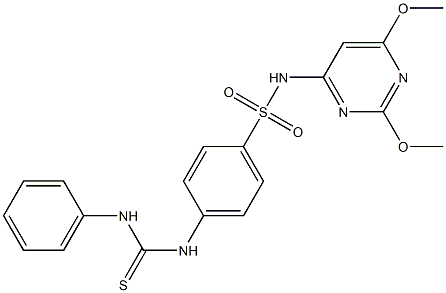 4-[(anilinocarbonothioyl)amino]-N-(2,6-dimethoxy-4-pyrimidinyl)benzenesulfonamide Struktur