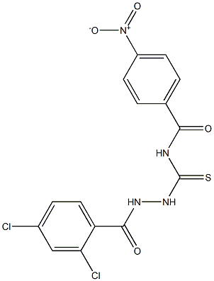 N-{[2-(2,4-dichlorobenzoyl)hydrazino]carbonothioyl}-4-nitrobenzamide Struktur