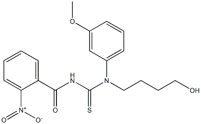 N-{[(4-hydroxybutyl)(3-methoxyphenyl)amino]carbonothioyl}-2-nitrobenzamide Struktur