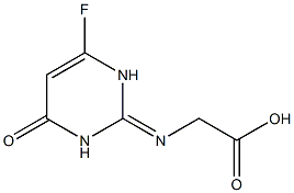 2-((6-fluoro-4-oxo-3,4-dihydropyrimidin-2(1H)-ylidene)amino)acetic acid Struktur