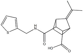 7-(propan-2-ylidene)-3-((thiophen-2-ylmethyl)carbamoyl)bicyclo[2.2.1]heptane-2-carboxylic acid Struktur