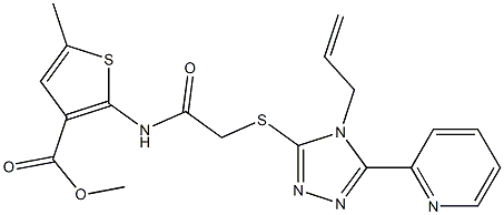 methyl 2-(2-((4-allyl-5-(pyridin-2-yl)-4H-1,2,4-triazol-3-yl)thio)acetamido)-5-methylthiophene-3-carboxylate Struktur