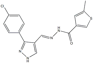 (E)-N'-((3-(4-chlorophenyl)-1H-pyrazol-4-yl)methylene)-5-methylthiophene-3-carbohydrazide Struktur