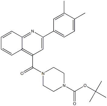 tert-butyl 4-(2-(3,4-dimethylphenyl)quinoline-4-carbonyl)piperazine-1-carboxylate Struktur