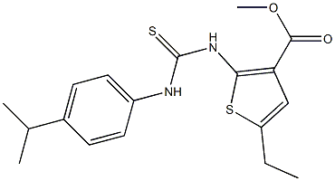 methyl 5-ethyl-2-(3-(4-isopropylphenyl)thioureido)thiophene-3-carboxylate Struktur