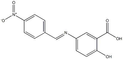 (E)-2-hydroxy-5-((4-nitrobenzylidene)amino)benzoic acid Structure