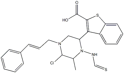 (E)-methyl 3-chloro-6-(4-cinnamylpiperazine-1-carbothioamido)benzo[b]thiophene-2-carboxylate Struktur