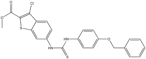 methyl 6-(3-(4-(benzyloxy)phenyl)thioureido)-3-chlorobenzo[b]thiophene-2-carboxylate Struktur