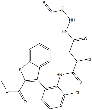 methyl 3-chloro-6-(2-(4-((2-chlorophenyl)amino)-4-oxobutanoyl)hydrazinecarbothioamido)benzo[b]thiophene-2-carboxylate Struktur