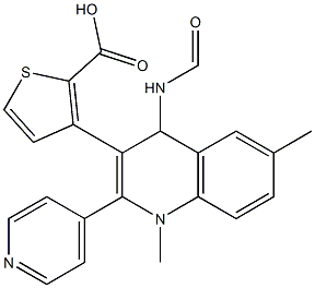 methyl 3-(6-methyl-2-(pyridin-4-yl)quinoline-4-carboxamido)thiophene-2-carboxylate Struktur