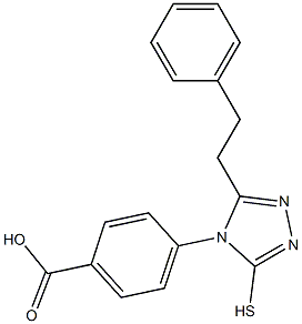 4-(3-mercapto-5-phenethyl-4H-1,2,4-triazol-4-yl)benzoic acid Struktur