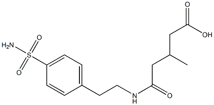 3-methyl-5-oxo-5-((4-sulfamoylphenethyl)amino)pentanoic acid Struktur