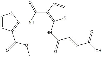 (E)-4-((3-((3-(methoxycarbonyl)thiophen-2-yl)carbamoyl)thiophen-2-yl)amino)-4-oxobut-2-enoic acid Struktur