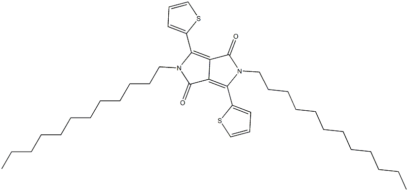 2,5-Didodecyl-3,6-di(thiophen-2-yl)pyrrolo[3,4-c]pyrrole-1,4(2H,5H)-dione Struktur