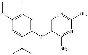 5-(5-iodo-2-isopropyl-4-methoxyphenoxy)pyrimidine-2,4-diamine Struktur