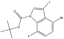 tert-Butyl 4-bromo-7-fluoro-3-iodo-1H-indole-1-carboxylate Struktur