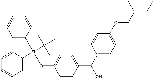 (4-(tert-butyldiphenylsilyloxy)phenyl)(4-(2-ethylbutoxy)phenyl)methanol Struktur