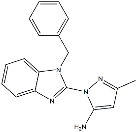 1-(1-benzyl-1H-benzo[d]imidazol-2-yl)-3-methyl-1H-pyrazol-5-amine Struktur