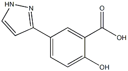 2-hydroxy-5-(1H-pyrazol-3-yl)benzoic acid Struktur