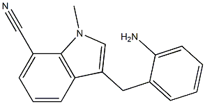 3-(2-aminobenzyl)-1-methyl-1H-indole-7-carbonitrile Struktur