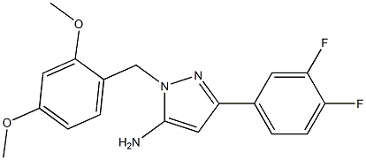 3-(3,4-difluorophenyl)-1-(2,4-dimethoxybenzyl)-1H-pyrazol-5-amine Struktur