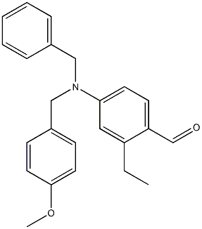 4-(benzyl(4-methoxybenzyl)amino)-2-ethylbenzaldehyde Struktur