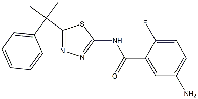 5-amino-2-fluoro-N-(5-(2-phenylpropan-2-yl)-1,3,4-thiadiazol-2-yl)benzamide Struktur