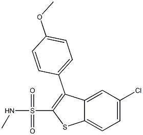 5-chloro-3-(4-methoxyphenyl)-N-methylbenzo[b]thiophene-2-sulfonamide Struktur