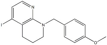 5-iodo-1-(4-methoxybenzyl)-1,2,3,4-tetrahydro-1,8-naphthyridine Struktur