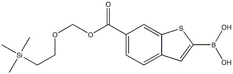 6-(((2-(trimethylsilyl)ethoxy)methoxy)carbonyl)benzo[b]thiophen-2-ylboronic acid Struktur