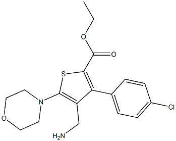 ethyl 4-(aminomethyl)-3-(4-chlorophenyl)-5-morpholinothiophene-2-carboxylate Struktur