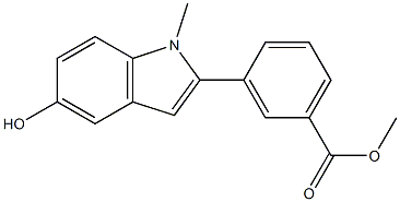 methyl 3-(5-hydroxy-1-methyl-1H-indol-2-yl)benzoate Struktur