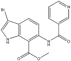 methyl 3-bromo-6-(nicotinamido)-1H-indole-7-carboxylate Struktur