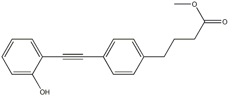 methyl 4-(4-((2-hydroxyphenyl)ethynyl)phenyl)butanoate Struktur