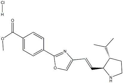 methyl 4-(4-((E)-2-((2S,3S)-3-isopropylpyrrolidin-2-yl)vinyl)oxazol-2-yl)benzoate hydrochloride Struktur