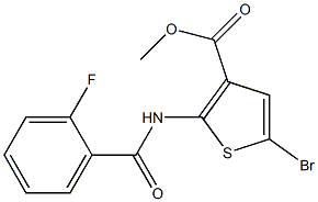 methyl 5-bromo-2-(2-fluorobenzamido)thiophene-3-carboxylate Struktur