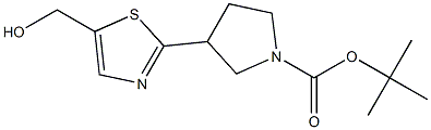 tert-butyl 3-(5-(hydroxymethyl)thiazol-2-yl)pyrrolidine-1-carboxylate Struktur