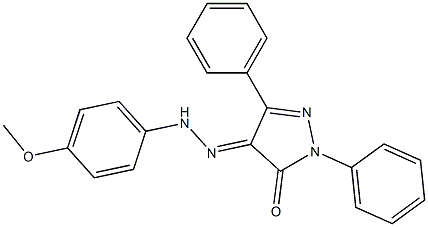 4-[(4-methoxyphenyl)hydrazono]-2,5-diphenyl-2,4-dihydro-3H-pyrazol-3-one Struktur