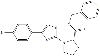 benzyl 1-[4-(4-bromophenyl)-1,3-thiazol-2-yl]prolinate Struktur