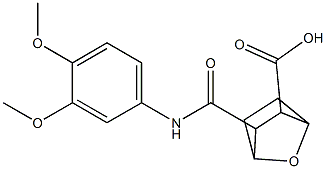 3-((3,4-dimethoxyphenyl)carbamoyl)-7-oxabicyclo[2.2.1]heptane-2-carboxylic acid Struktur