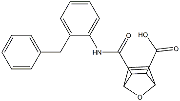 3-((2-benzylphenyl)carbamoyl)-7-oxabicyclo[2.2.1]hept-5-ene-2-carboxylic acid Struktur